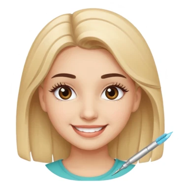 Девушка лашмейкер улыбается sticker