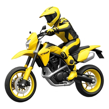 yellow and black super motard motorcycle sticker