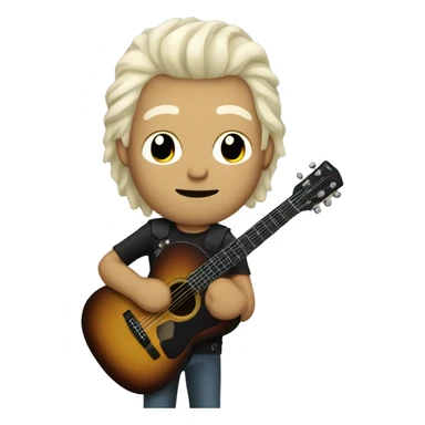 a man with a bleached hair holding guitar sticker