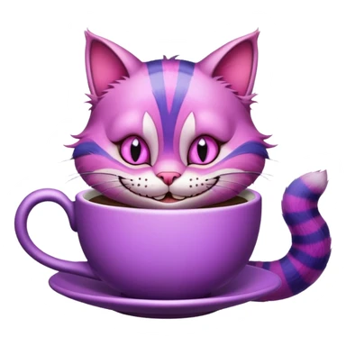 Cheshire Cat drinks a coffee  sticker