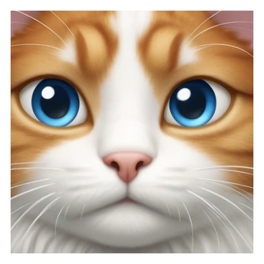 Fluffy ginger and white cat with blue eyes  sticker