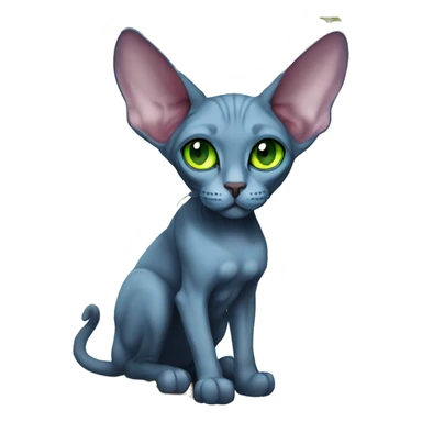 blue sphynx with green eyes halloween cat with pumpkins sticker