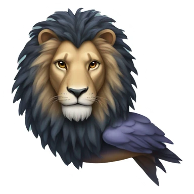 Dolphin, lion, raven hybrid sticker