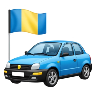black car with a Ukraine flag sticker on its side sticker