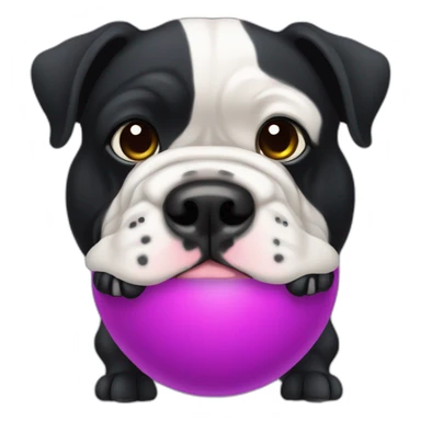 Black Cute french buldog with ball sticker