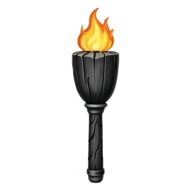 black wooden torch sticker