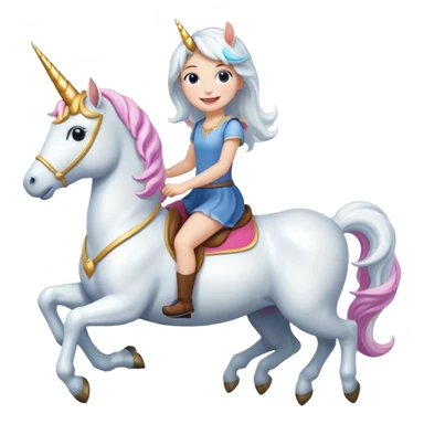 Girl riding a unicorn sticker