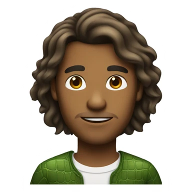 Long hair brown man with alligator  sticker