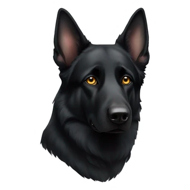 Black German shepherd with heterochromia   sticker