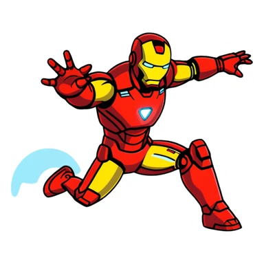 iron man flying with repulsors sticker