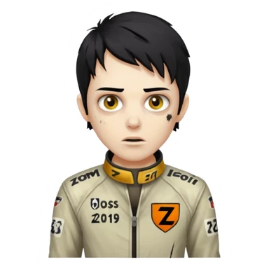 zombie formula racer black hair sticker