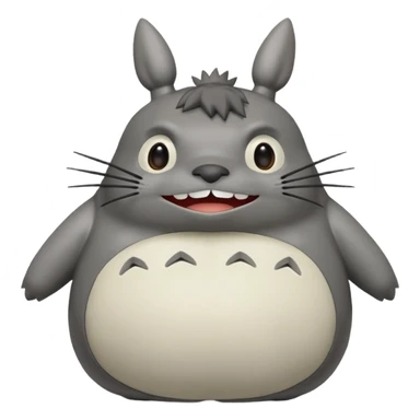Totoro tierno que se parezca al real sonriendo tierno sticker