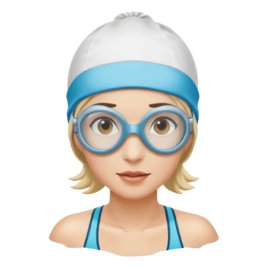 Woman swimmer cap and goggles sticker