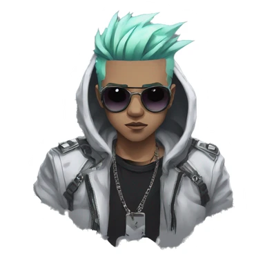 Edgy Kawaii  Cool Cartoon Anime Punk Techwear Gothic guy sticker