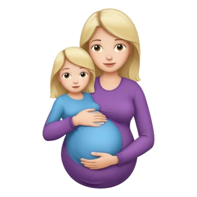 pregnant girl holding three children sticker