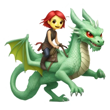 chinese dragon [politically incorrect, ( { female, alien, color: light green, hair:red, eyes:cat} ] on a [{ white dragon}]) sticker