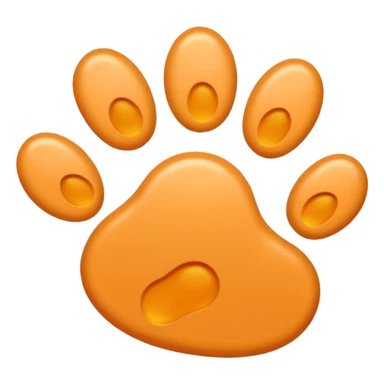 a very light pale pastel yellowy orange pawprint sticker