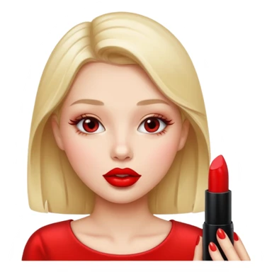girl putting lipstick sticker