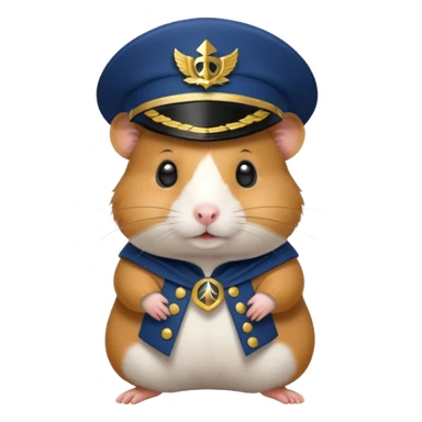 hamster wearing a captain's hat sticker