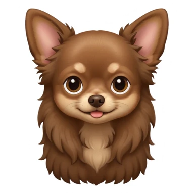 Dark Brown chihuahua long hair sticker