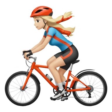 triathlete long blonde hair woman biking sticker