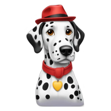 Dalmatian wearing a red fedora sitting sticker