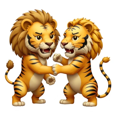 brutal fight between one lion and one tiger  sticker