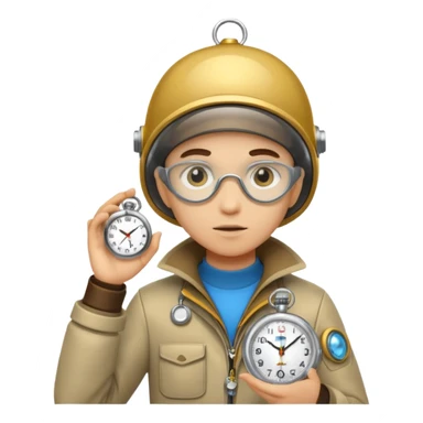 future Explorer with futuristic pocket watch sticker