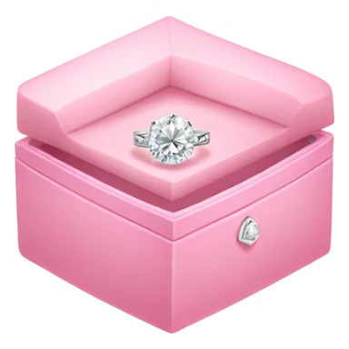 diamond ring in light pink box sticker