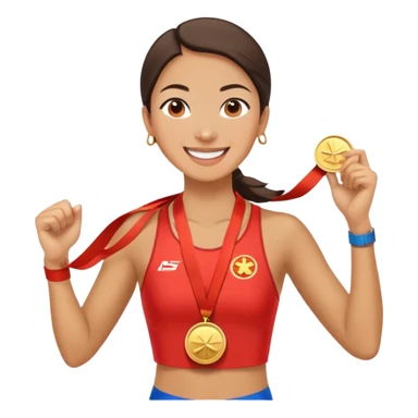 She was the first woman to win a medal in the metric race in Beijing  sticker