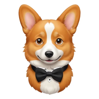Corgi with black bow tie sticker