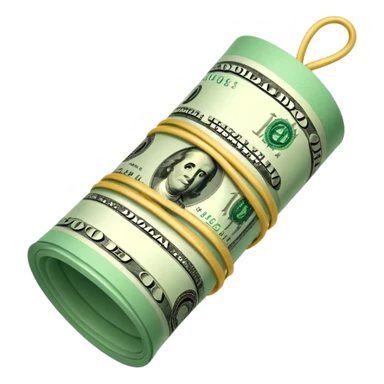 Money that is like a tube One dollar sticker