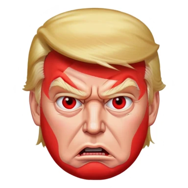 Donald Trump angry with red face sticker