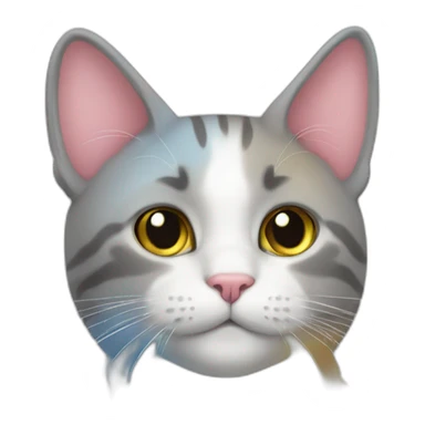 cat avec un arc en ciel sticker