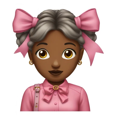 the girl with the Gucci bag, she's all pink and with a bow on her hair sticker