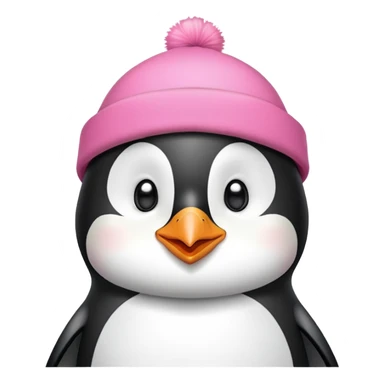 chim cánh cụt, đội mũ hồng xinh sticker