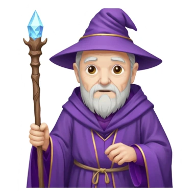 old purple wizard with staff sticker
