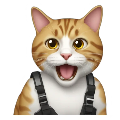 Crazy cat in tank sticker