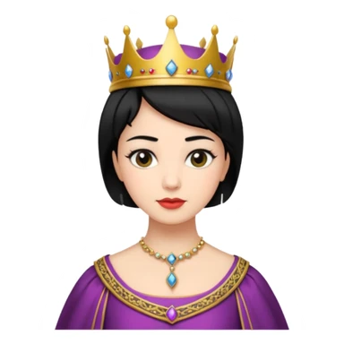 short black hair queen sticker