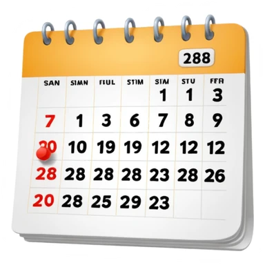 calendar in perspective, only the number 28, without the rest of the text sticker