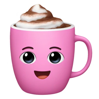 Hot cocoa with pink mug sticker