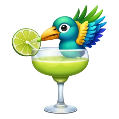 bird having margarita sticker