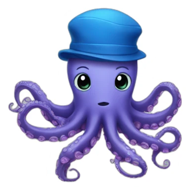 an octopus with a blue cap sticker