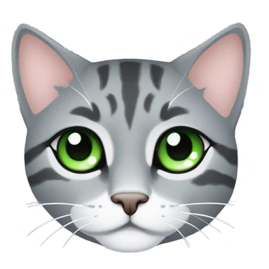 Cara de Gato gris con ojos verdes durmiendo Zzz sticker