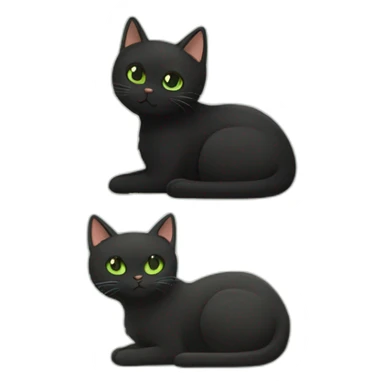 A black cat with brown eyes and white cat with green eyes lovely staying together  sticker