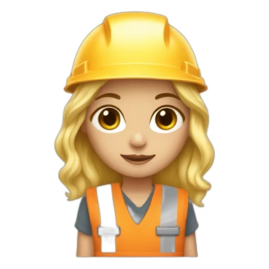 short blonde girl dressed as a bricklayer construction worker sticker