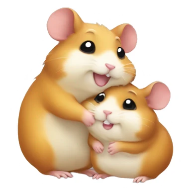 two happy hamsters hug sticker