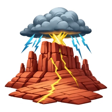 create a red rock style thunder sticker