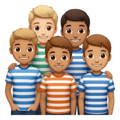 boys in striped shirts smiling sticker