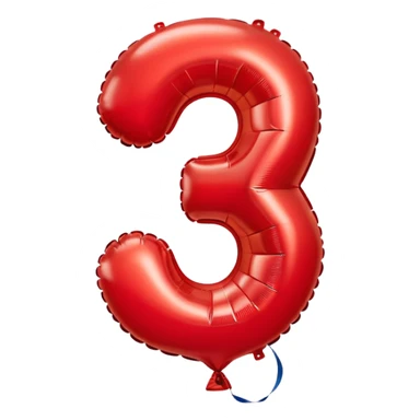 number 3 balloon sticker